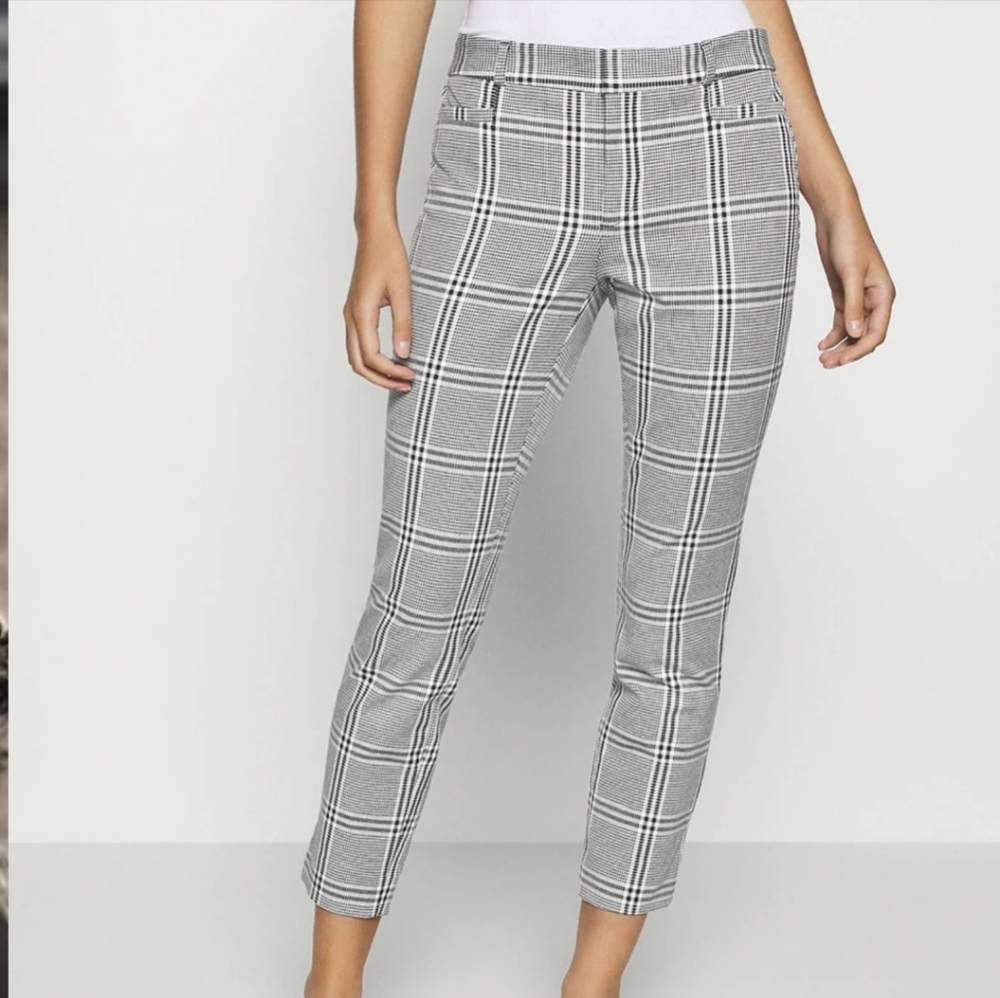Banana Republic Modern Sloan Fit Mid-Rise Plaid Dress Pants, Size 4